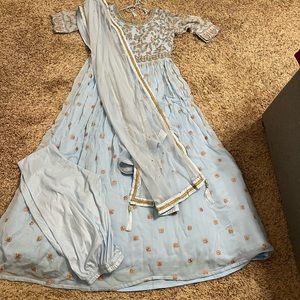 Beautiful Indian long suit, floor length gown.